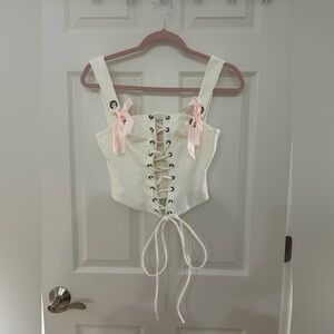 Selkie Ivory Ribbon Corset *read description*
